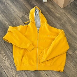 Champion Mustard Zip-Up Jacket hoodie 2XL